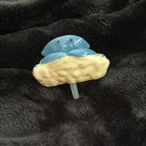 Nora Fleming: Blue and Cream Cloud Shaped Pin